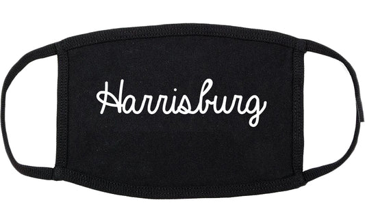 Harrisburg Illinois IL Script Cotton Face Mask Black