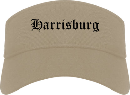Harrisburg Illinois IL Old English Mens Visor Cap Hat Khaki