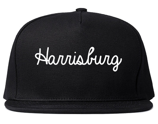 Harrisburg North Carolina NC Script Mens Snapback Hat Black