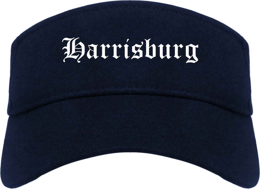 Harrisburg North Carolina NC Old English Mens Visor Cap Hat Navy Blue