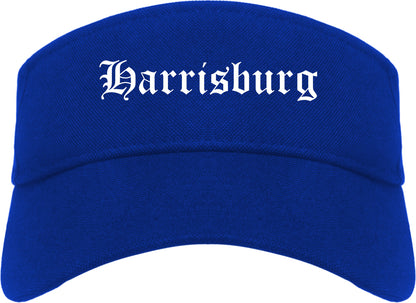 Harrisburg North Carolina NC Old English Mens Visor Cap Hat Royal Blue