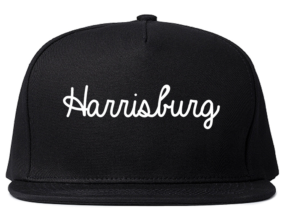 Harrisburg Pennsylvania PA Script Mens Snapback Hat Black