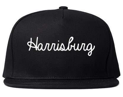 Harrisburg Pennsylvania PA Script Mens Snapback Hat Black