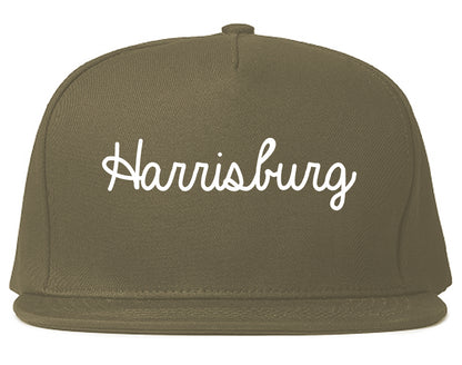 Harrisburg Pennsylvania PA Script Mens Snapback Hat Grey