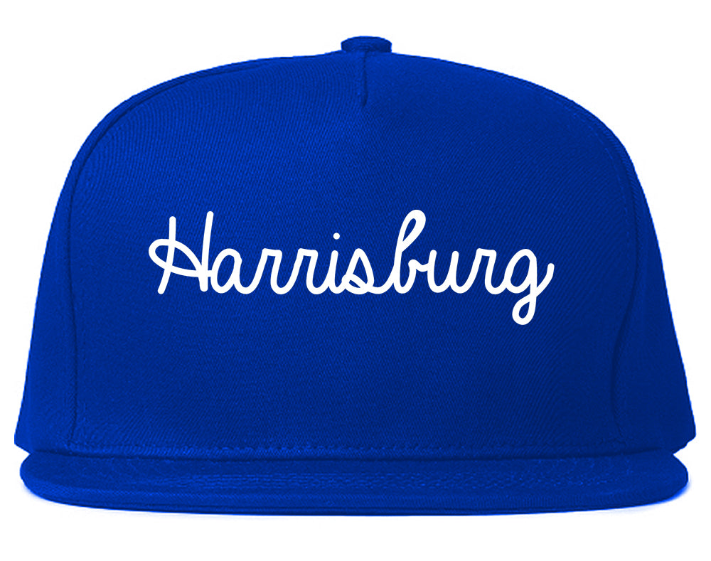 Harrisburg Pennsylvania PA Script Mens Snapback Hat Royal Blue