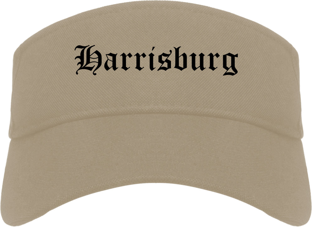 Harrisburg Pennsylvania PA Old English Mens Visor Cap Hat Khaki