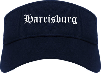 Harrisburg Pennsylvania PA Old English Mens Visor Cap Hat Navy Blue