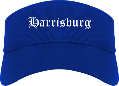 Harrisburg Pennsylvania PA Old English Mens Visor Cap Hat Royal Blue