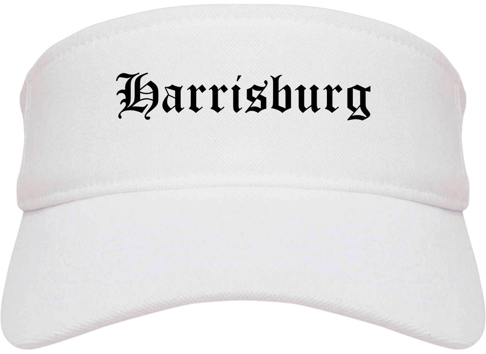 Harrisburg Pennsylvania PA Old English Mens Visor Cap Hat White