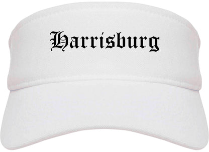 Harrisburg Pennsylvania PA Old English Mens Visor Cap Hat White