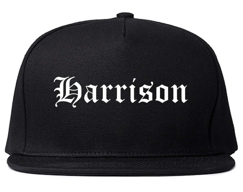 Harrison Arkansas AR Old English Mens Snapback Hat Black