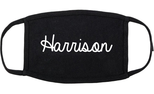 Harrison Arkansas AR Script Cotton Face Mask Black
