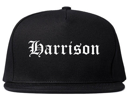 Harrison New Jersey NJ Old English Mens Snapback Hat Black