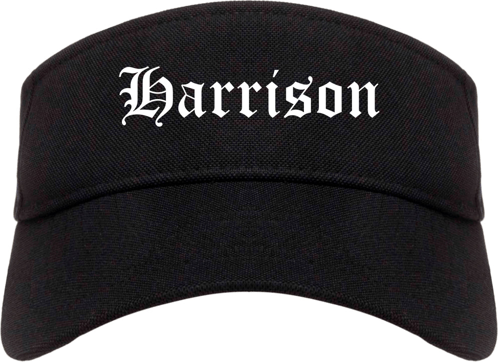 Harrison New Jersey NJ Old English Mens Visor Cap Hat Black