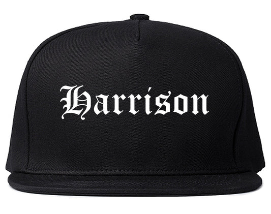 Harrison Ohio OH Old English Mens Snapback Hat Black