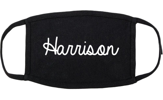 Harrison Ohio OH Script Cotton Face Mask Black