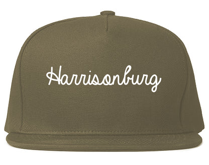 Harrisonburg Virginia VA Script Mens Snapback Hat Grey