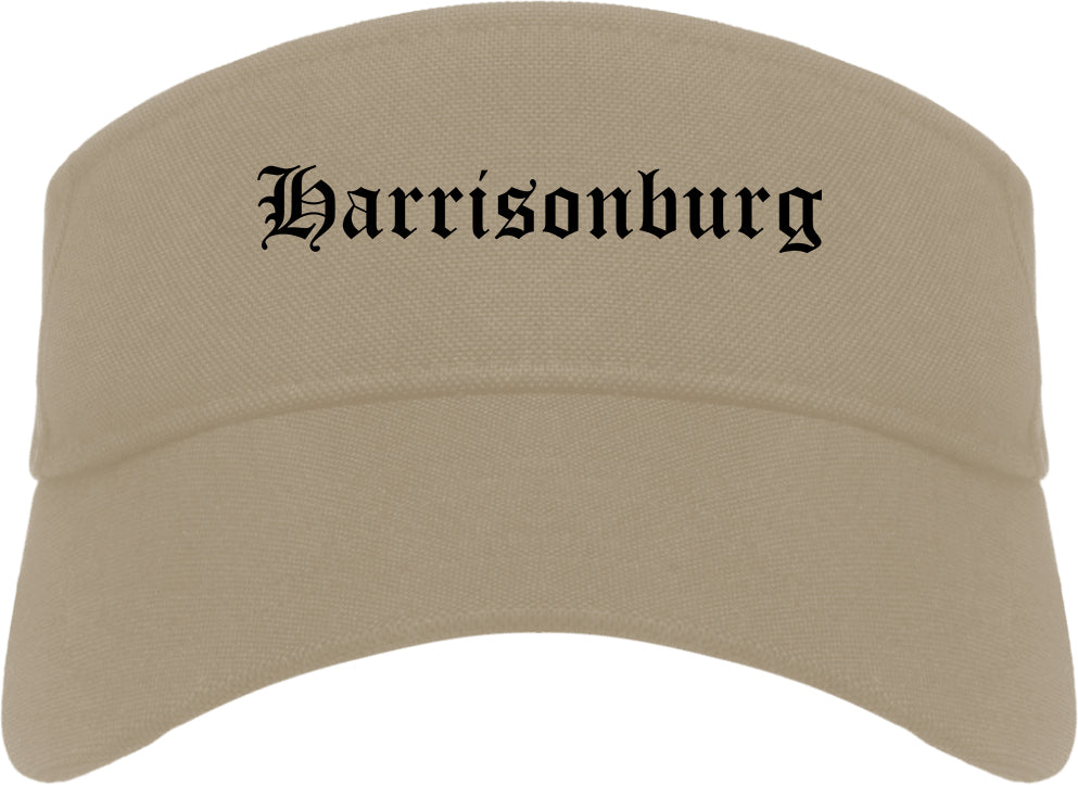 Harrisonburg Virginia VA Old English Mens Visor Cap Hat Khaki