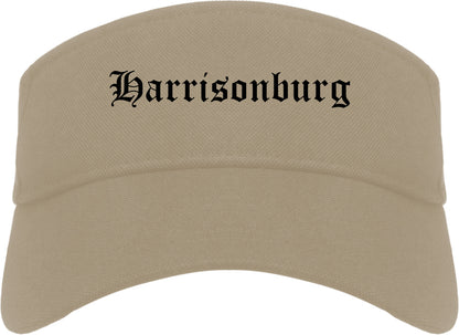Harrisonburg Virginia VA Old English Mens Visor Cap Hat Khaki