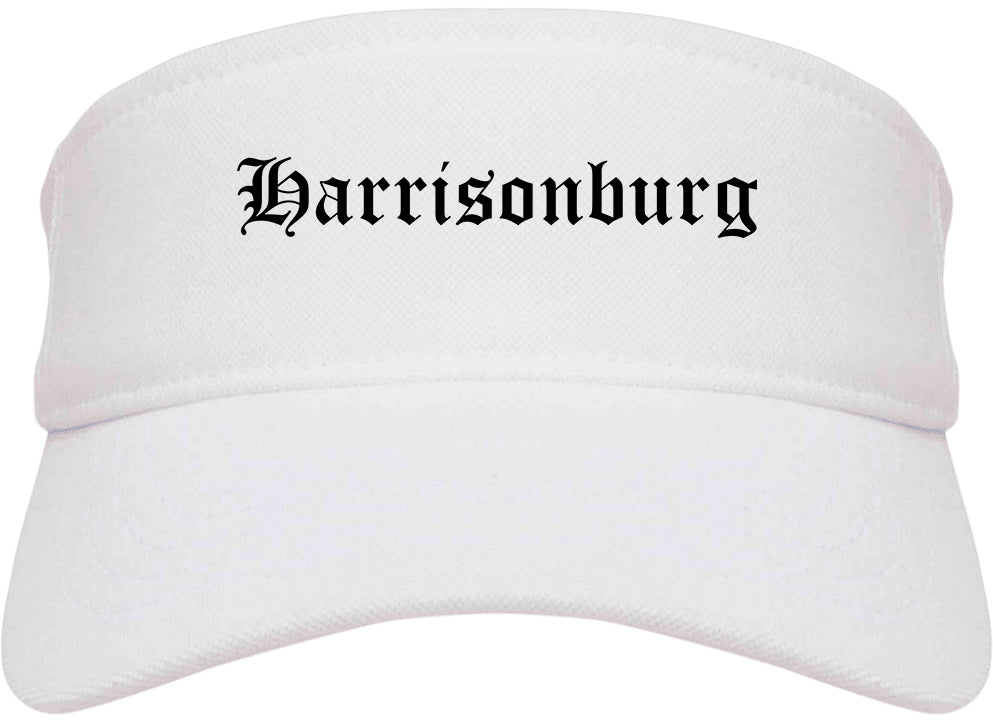 Harrisonburg Virginia VA Old English Mens Visor Cap Hat White