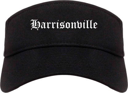 Harrisonville Missouri MO Old English Mens Visor Cap Hat Black