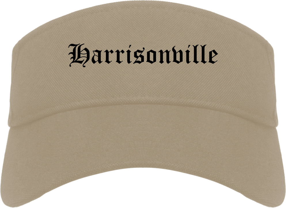 Harrisonville Missouri MO Old English Mens Visor Cap Hat Khaki