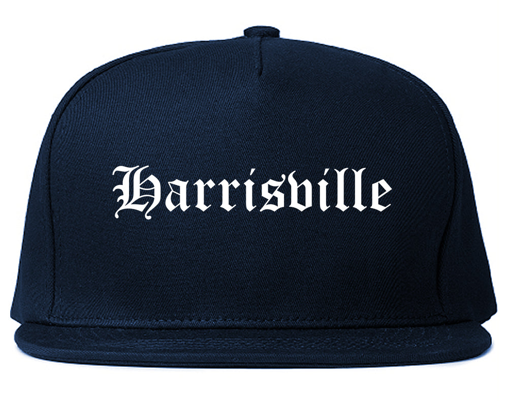 Harrisville Utah UT Old English Mens Snapback Hat Navy Blue