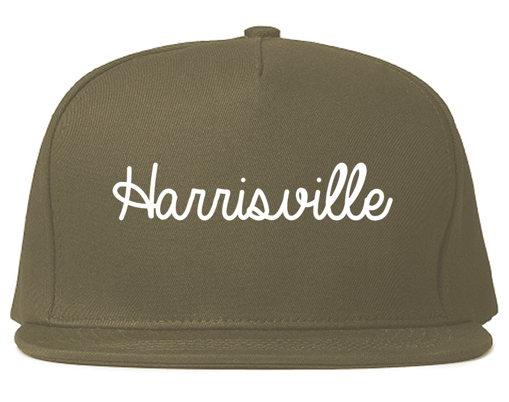 Harrisville Utah UT Script Mens Snapback Hat Grey