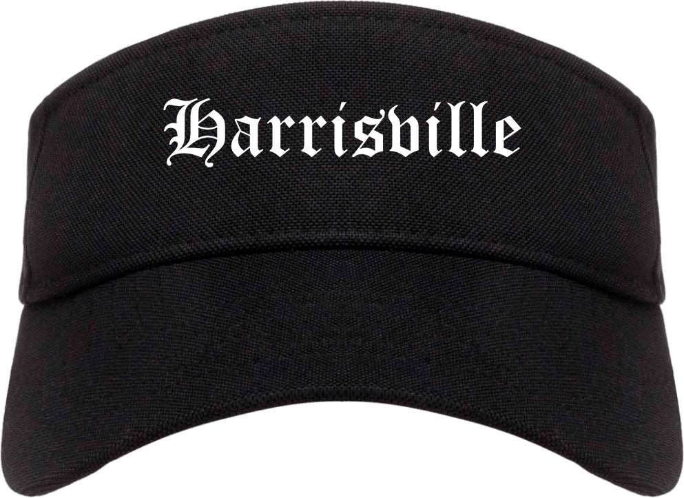 Harrisville Utah UT Old English Mens Visor Cap Hat Black