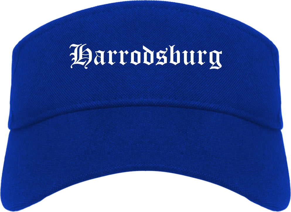 Harrodsburg Kentucky KY Old English Mens Visor Cap Hat Royal Blue