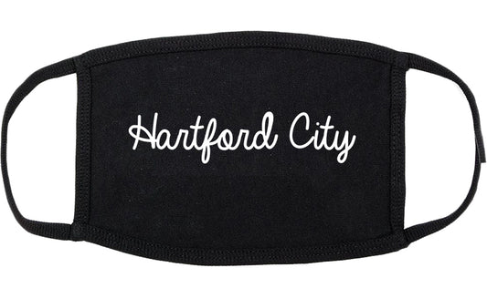 Hartford City Indiana IN Script Cotton Face Mask Black