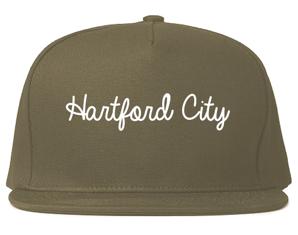 Hartford City Indiana IN Script Mens Snapback Hat Grey