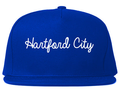 Hartford City Indiana IN Script Mens Snapback Hat Royal Blue