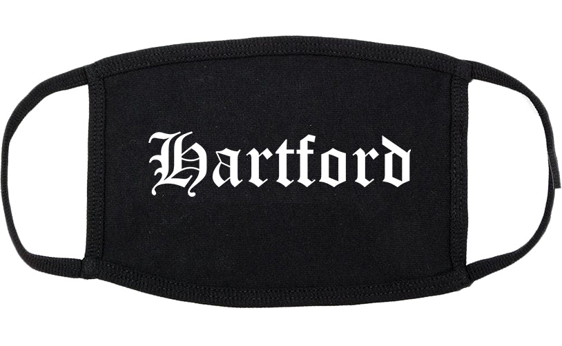 Hartford Connecticut CT Old English Cotton Face Mask Black