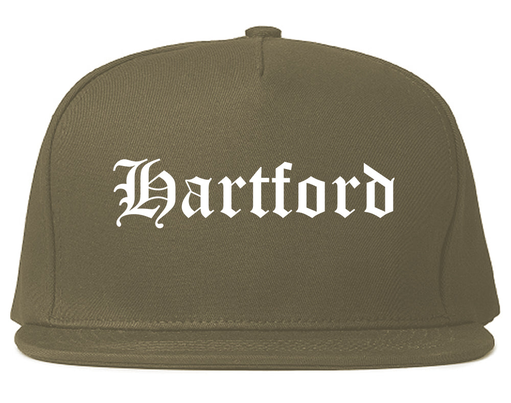 Hartford Connecticut CT Old English Mens Snapback Hat Grey