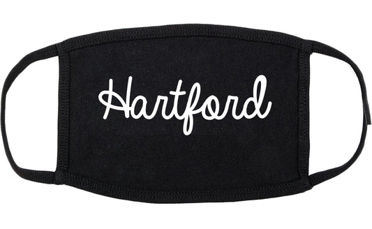 Hartford Connecticut CT Script Cotton Face Mask Black