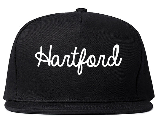 Hartford Connecticut CT Script Mens Snapback Hat Black