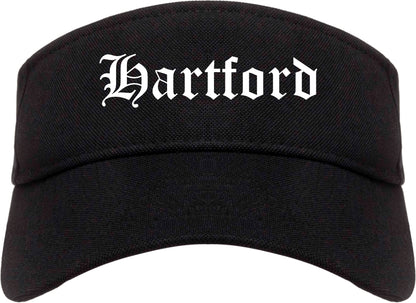 Hartford Connecticut CT Old English Mens Visor Cap Hat Black