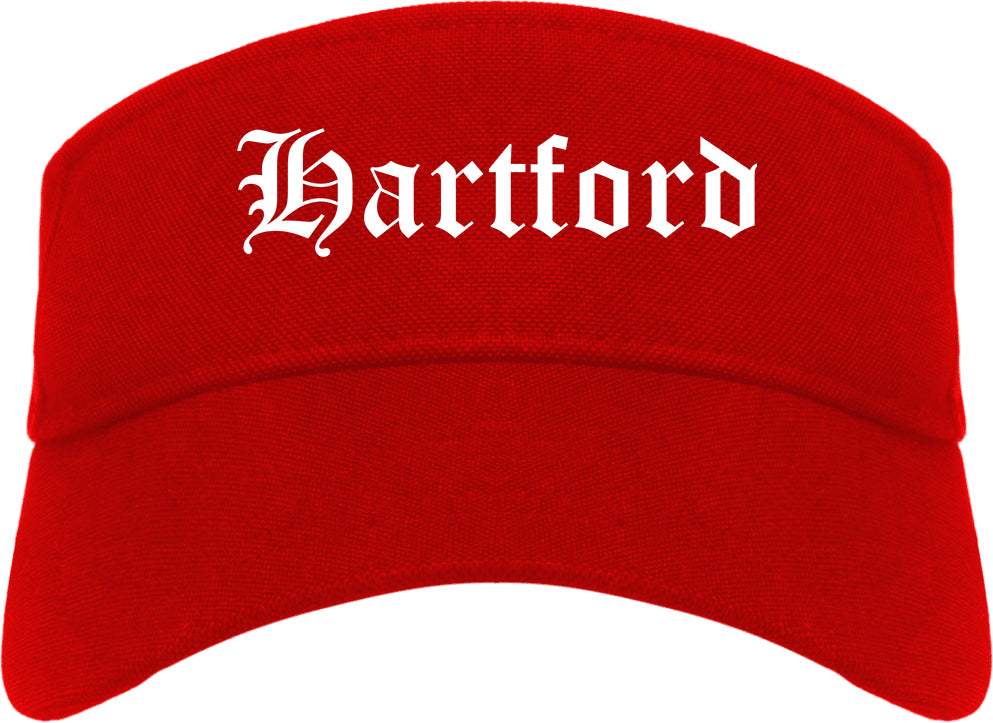 Hartford Connecticut CT Old English Mens Visor Cap Hat Red