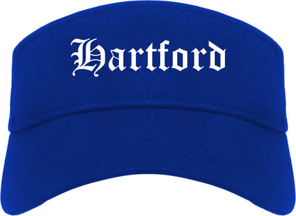 Hartford Connecticut CT Old English Mens Visor Cap Hat Royal Blue