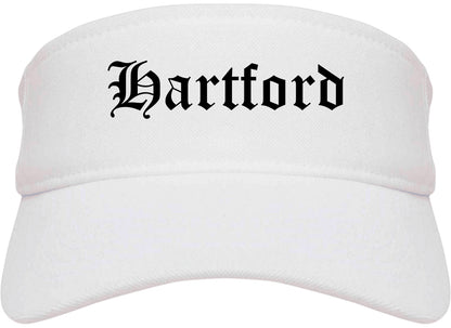 Hartford Connecticut CT Old English Mens Visor Cap Hat White