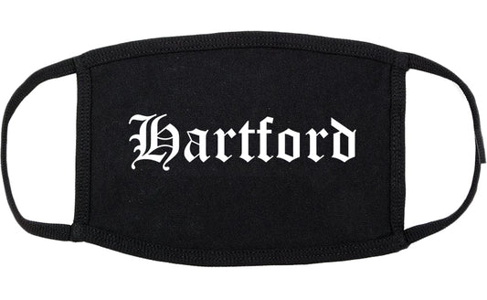 Hartford Wisconsin WI Old English Cotton Face Mask Black