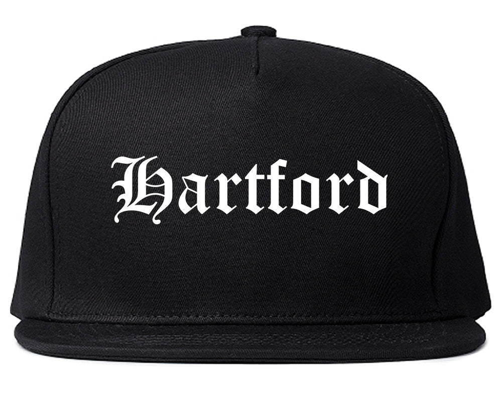 Hartford Wisconsin WI Old English Mens Snapback Hat Black