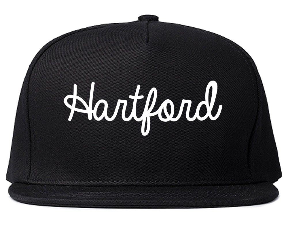 Hartford Wisconsin WI Script Mens Snapback Hat Black