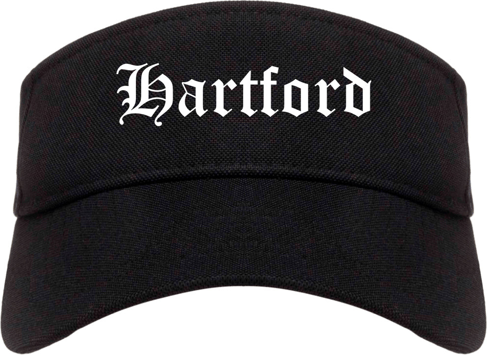 Hartford Wisconsin WI Old English Mens Visor Cap Hat Black
