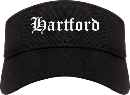 Hartford Wisconsin WI Old English Mens Visor Cap Hat Black
