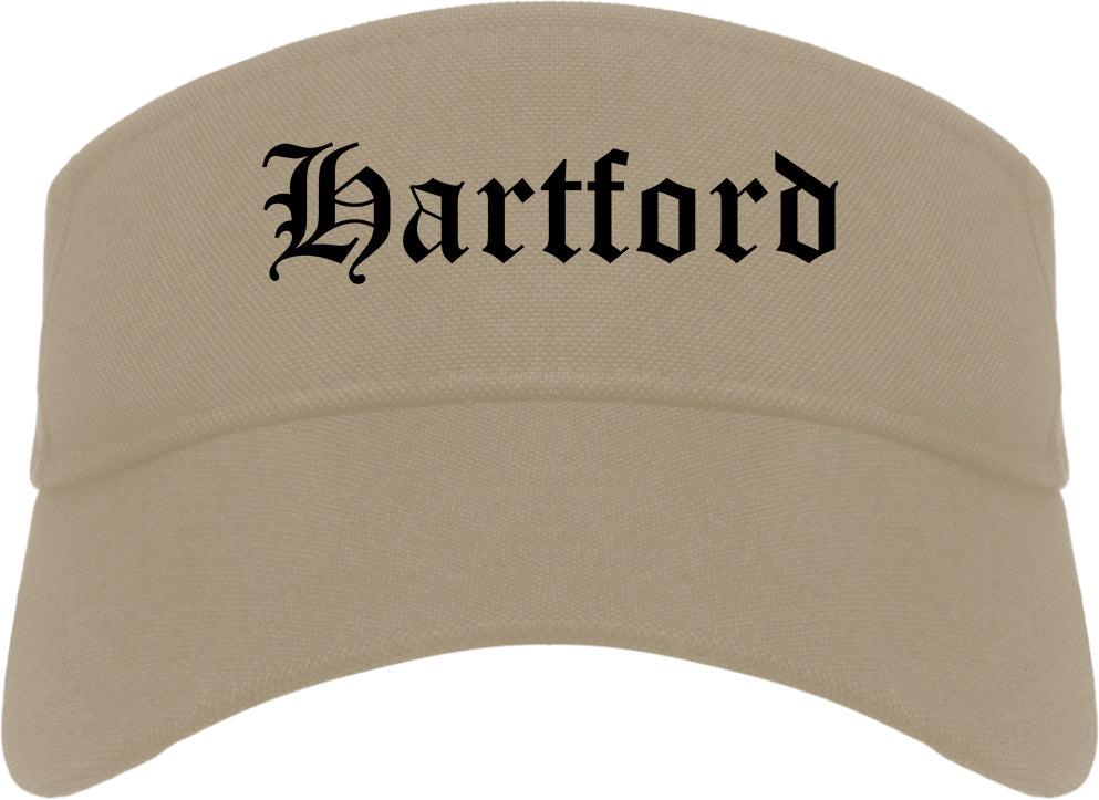 Hartford Wisconsin WI Old English Mens Visor Cap Hat Khaki