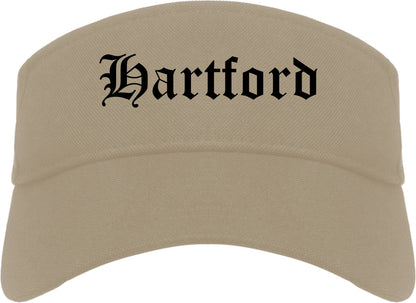 Hartford Wisconsin WI Old English Mens Visor Cap Hat Khaki
