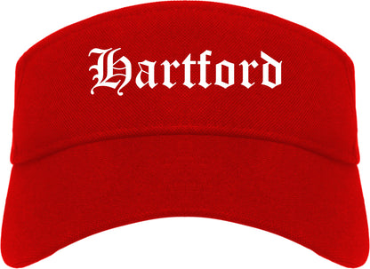 Hartford Wisconsin WI Old English Mens Visor Cap Hat Red