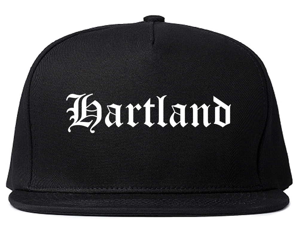 Hartland Wisconsin WI Old English Mens Snapback Hat Black